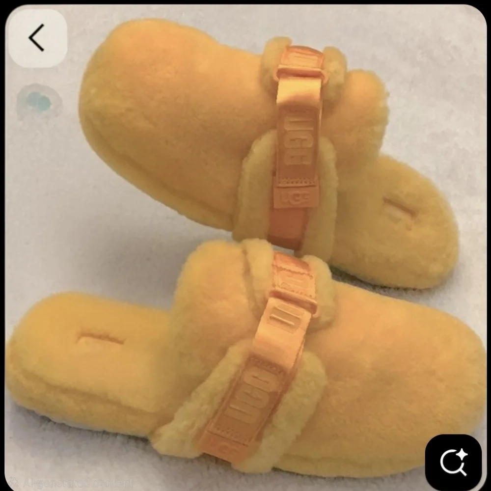 UGG Yellow Fuzzy Slippers
